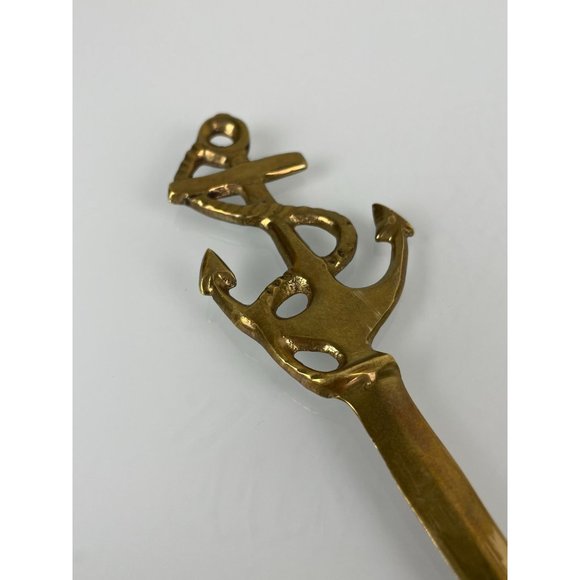 Vintage Brass Ship Anchor Letter Opener, Metal, Nautical Office Gift - Picture 7 of 8